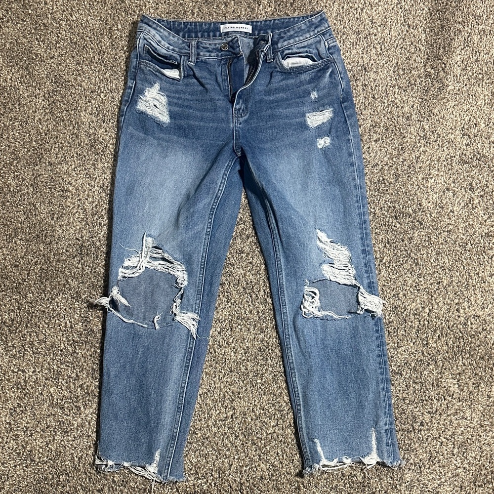 Flying Monkey Distressed Blue Boyfriend Jeans
